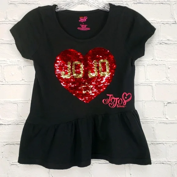 Jojo Siwa Collection Youth Girls Shirts Size Large Flip Sequin Graphic Tops Set - Picture 2 of 11